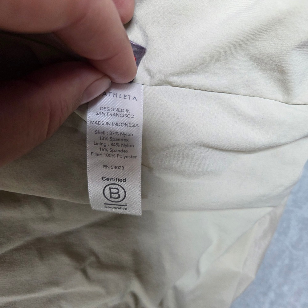 Athleta Puffer Blazer Women Large Beige Quilted Lightweight Professional Jacket - Picture 11 of 11